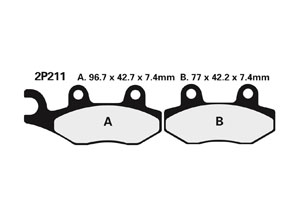 Plaquette de frein Nissin 2P211GS semi-metallique